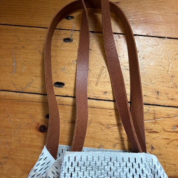 Anthropologie Floral leather Mesh Tote Bag - Picture 3 of 4